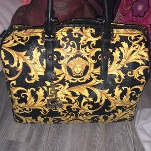 Versace barocco print bag with charms